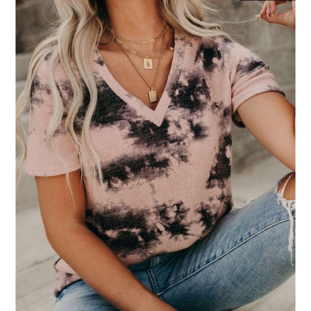 Pink and Black Tie Dye Tee